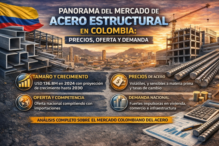 Lee más sobre el artículo Panorama del Mercado de Acero Estructural en Colombia: Precios, Oferta y Demanda